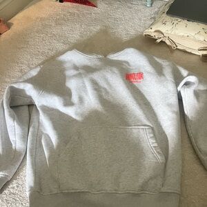 Heather grey White fox hoodie
